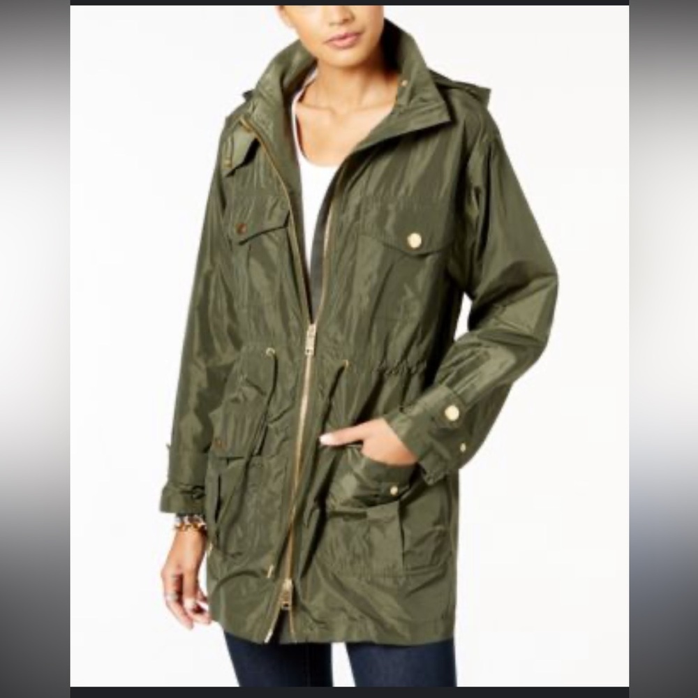 NWOT Michael Kors Green Utility Jacket with Hood
